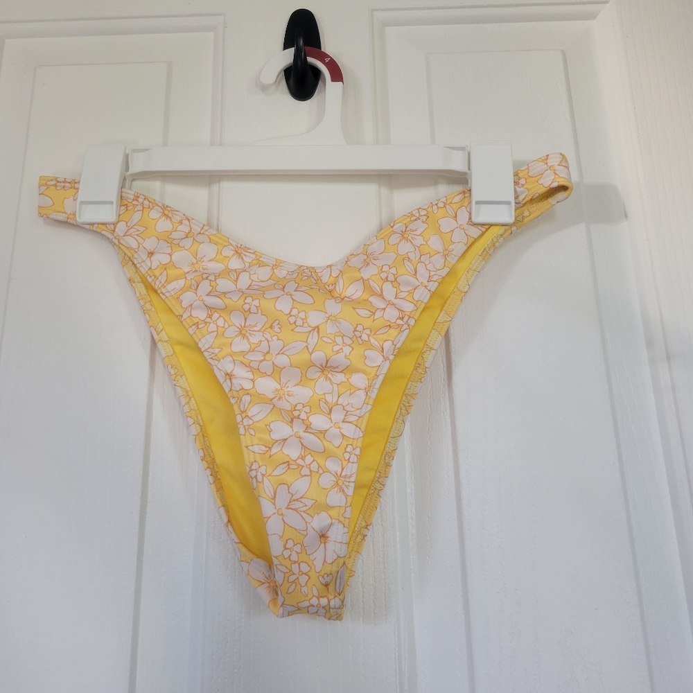 Hollister Yellow Floral Bikini Bottoms